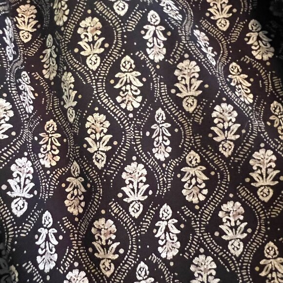 Croft & Barrow Womens Black & White Smocked Midi Dress With 3/4 Sleeves & Pocket - Picture 8 of 15